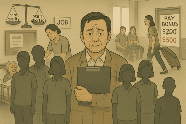 보호사 채용을 위해 시설들의 급여 인상이 이뤄지고 있다. 하지만 역량 검증의 문제 그리고 급여 인상 폭의 한계는 여전히 골칫거리다. [그림 = 박지성 기자 Supported by SORA]