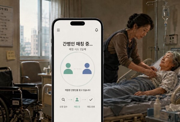 간병 매칭 앱의 실효성에 대해서는 현장에서 부정적 의견이 팽배하다. (사진 = AI 기반 요양뉴스 재구성)