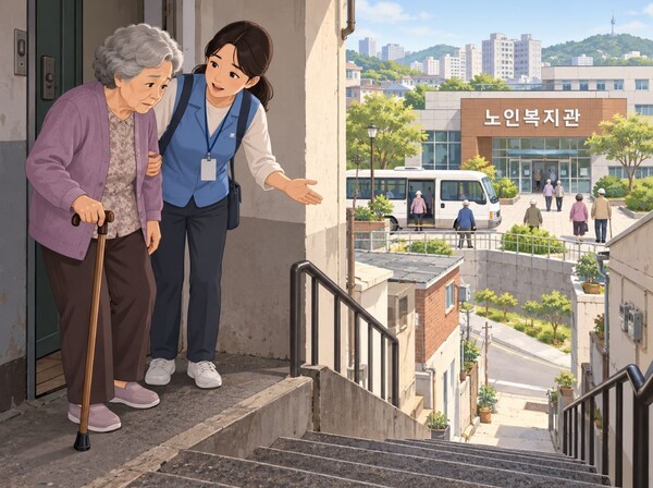 이동의 어려움은 단순히 병원에 가지 못하는 문제에 그치지 않는다. (그림=AI기반 요양뉴스 재구성)