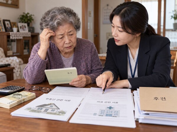 ‘몸을 누가 돌볼 것인가’와 함께 ‘돈과 권리를 누가 지킬 것인가’도 중요한 문제로 떠오르고 있다. (사진=AI기반 요양뉴스 재구성)